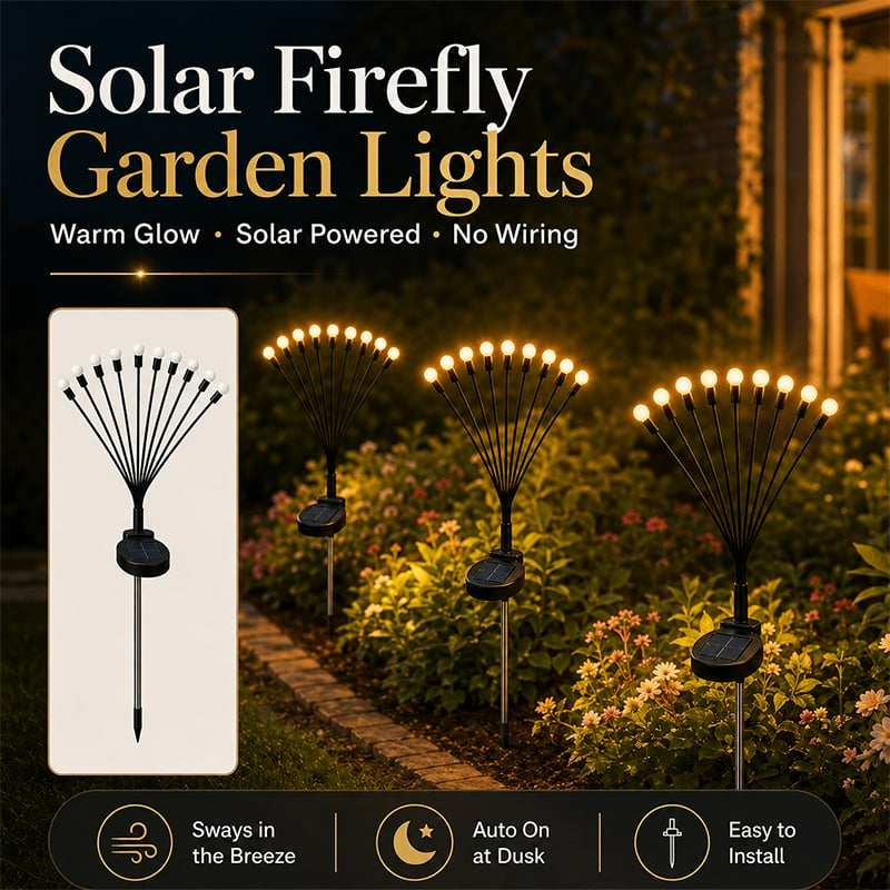 SolaBloom: Solar Firefly Garden Stake Lights