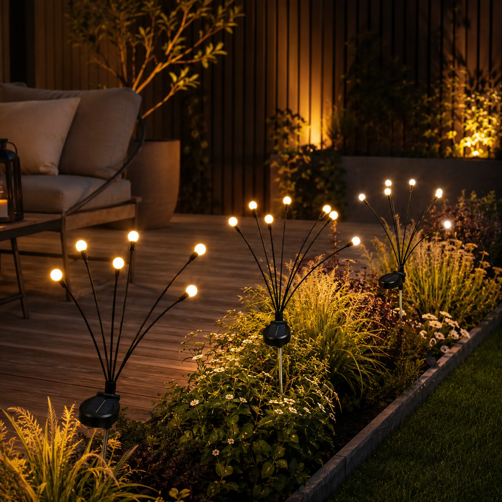 SolaBloom: Solar Firefly Garden Stake Lights