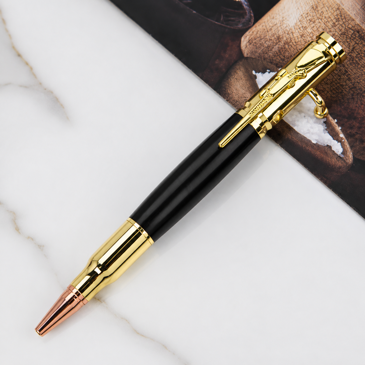 🖊100% Handmade Bolt Action Wooden Bullet PenTM | Crafted From Real Wood & Bullet Casing