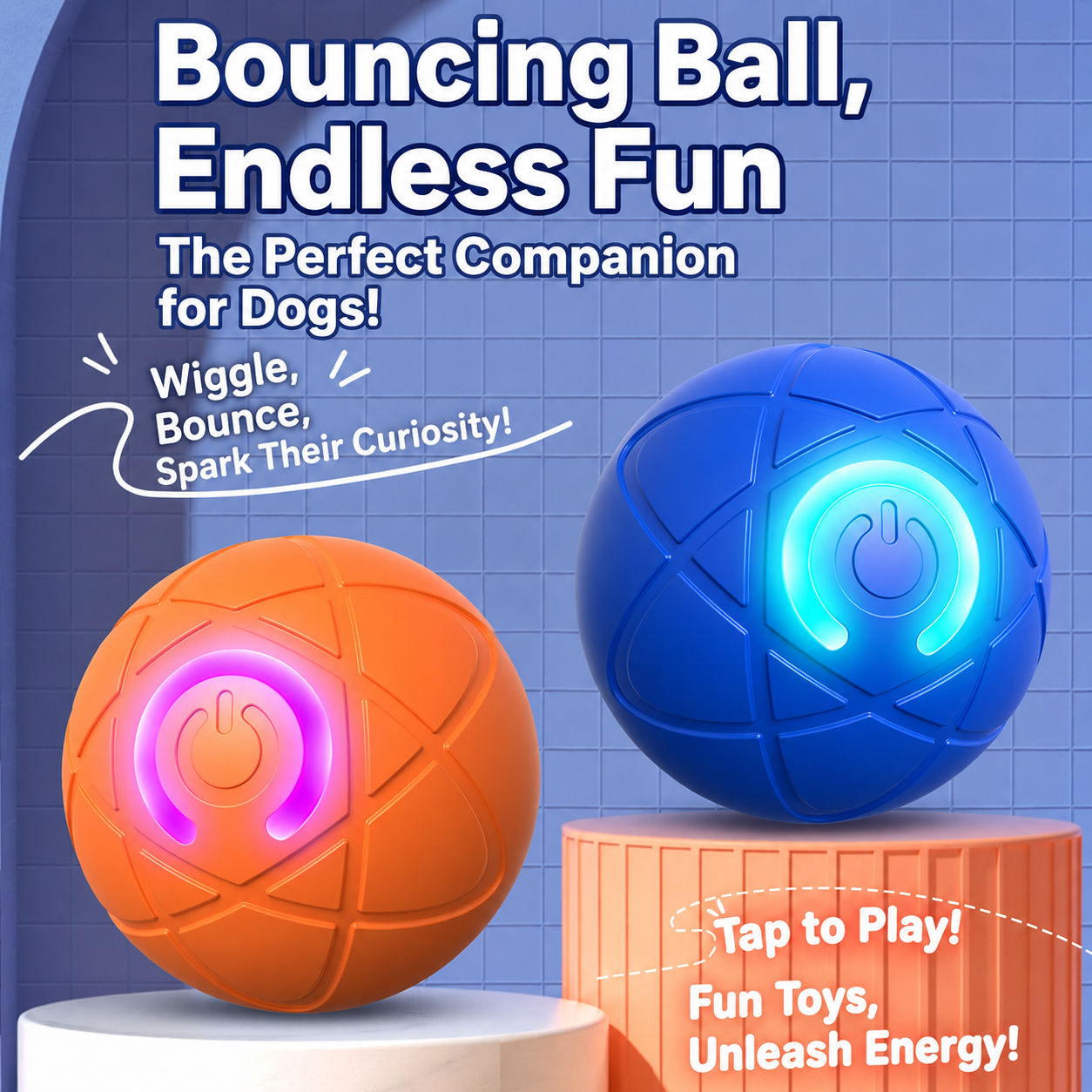 🐾 AUTO-BOUNCING SMART PET BALL WITH REMOTE CONTROL— 3 Interactive Modes | Chew-Resistant E-TPU | USB-C Rechargeable 🎾