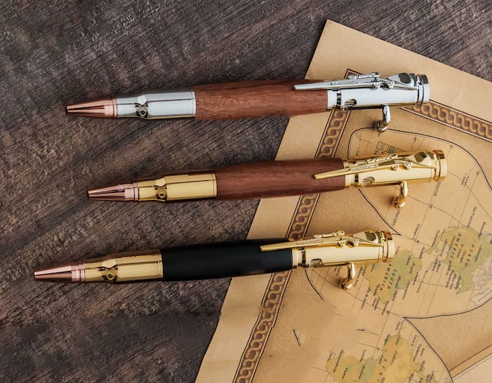 🖊100% Handmade Bolt Action Wooden Bullet PenTM | Crafted From Real Wood & Bullet Casing