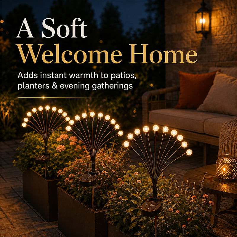 SolaBloom: Solar Firefly Garden Stake Lights