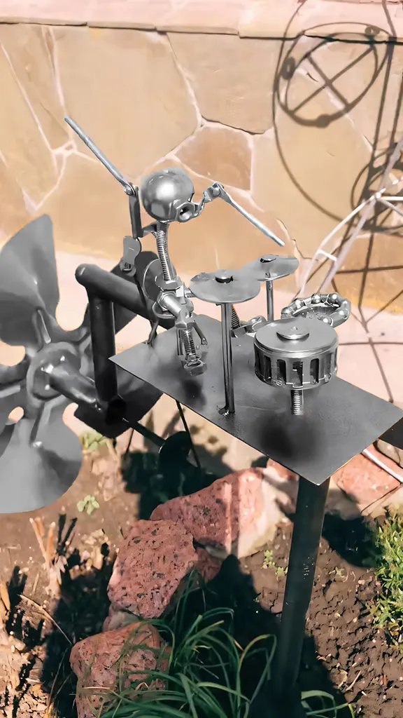 🔥Last Day 49% OFF🥁Handmade Metal Drummer Windmill🎁(Includes a 70cm bracket)