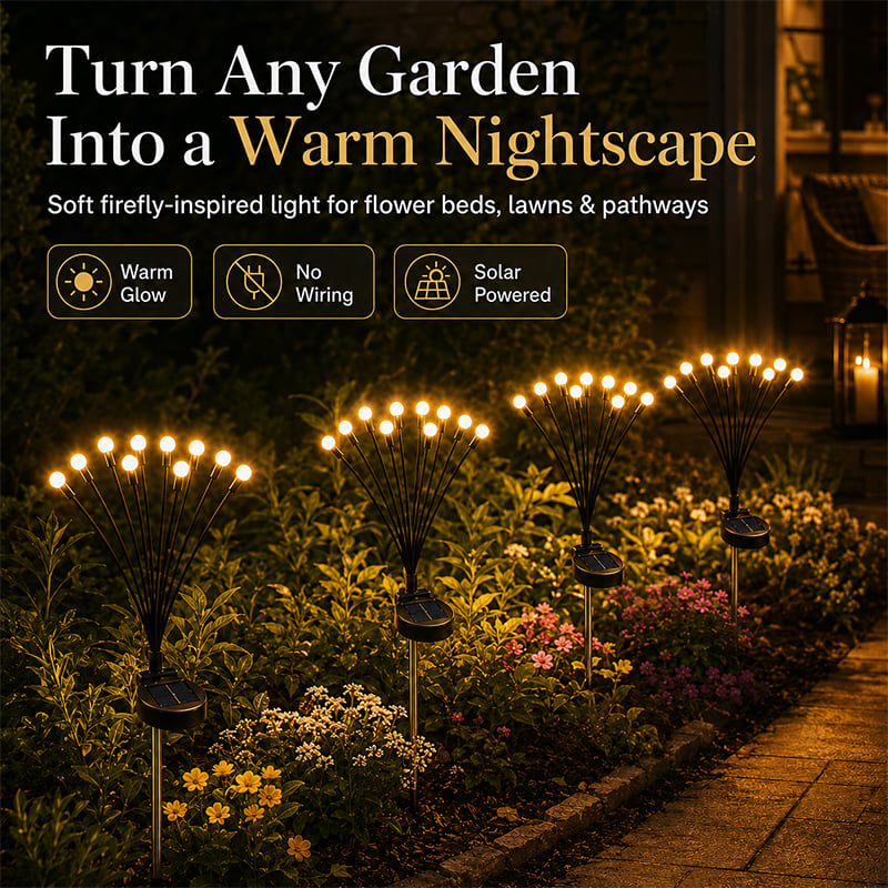 SolaBloom: Solar Firefly Garden Stake Lights