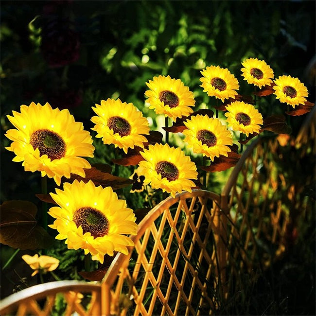 Solar Sunflower Lights 🌻 – Realistic Blooming Flowers with Warm LED Glow for Garden & Yard Decor