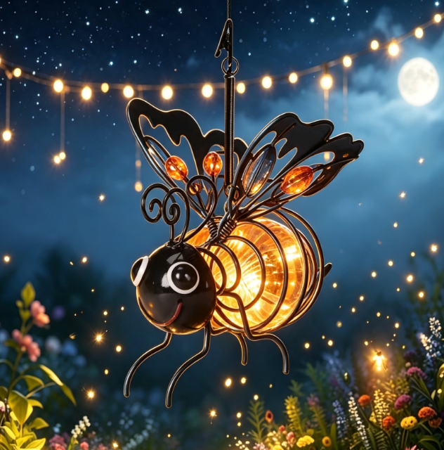 🌙🍃🪴 LIMITED-TIME 50% OFF! Hanging Solar Bee Light – Warm Amber Glow, Flicker-Free, Perfect for Garden Parties, Camping, or Kids’ Rooms – Spread Joy Day and Night 🌞🌜