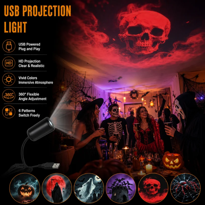 🔥LAST DAY 49% OFF✨Plug & Play HD Holiday Projector, Christmas Halloween Decor Light