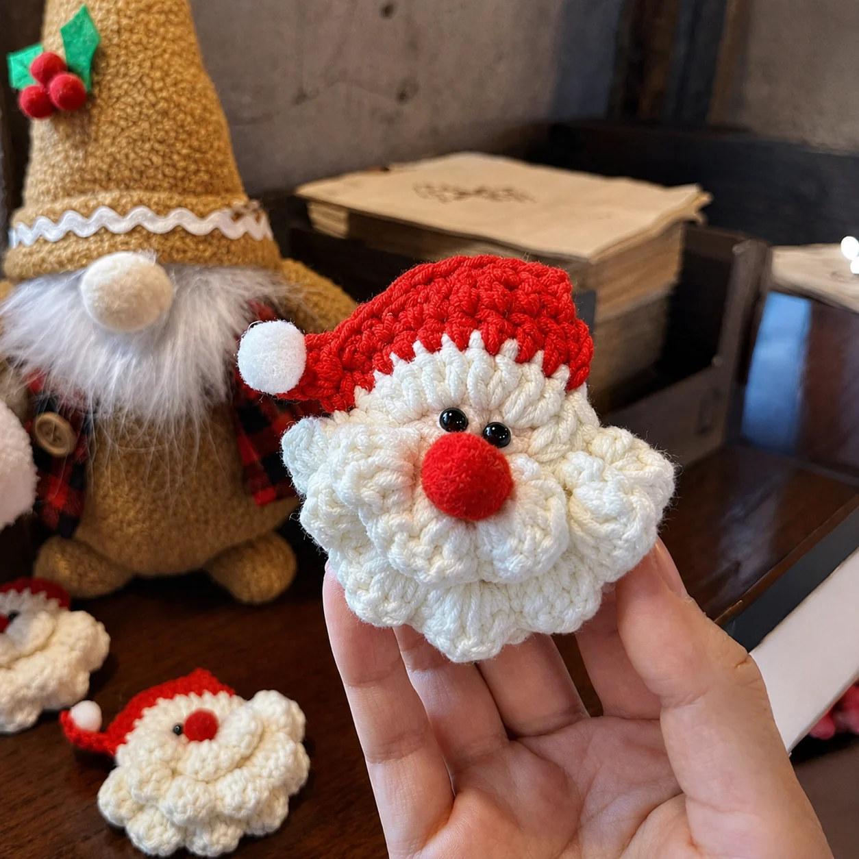🎅 Hand‑Crochet Santa Ornament by Jesse Moore — Every Stitch Carries Hope 💛