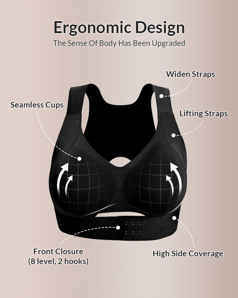 ⏰LAST DAY 68% OFF | Cross‑Back Front Closure Wireless Posture Support Bra