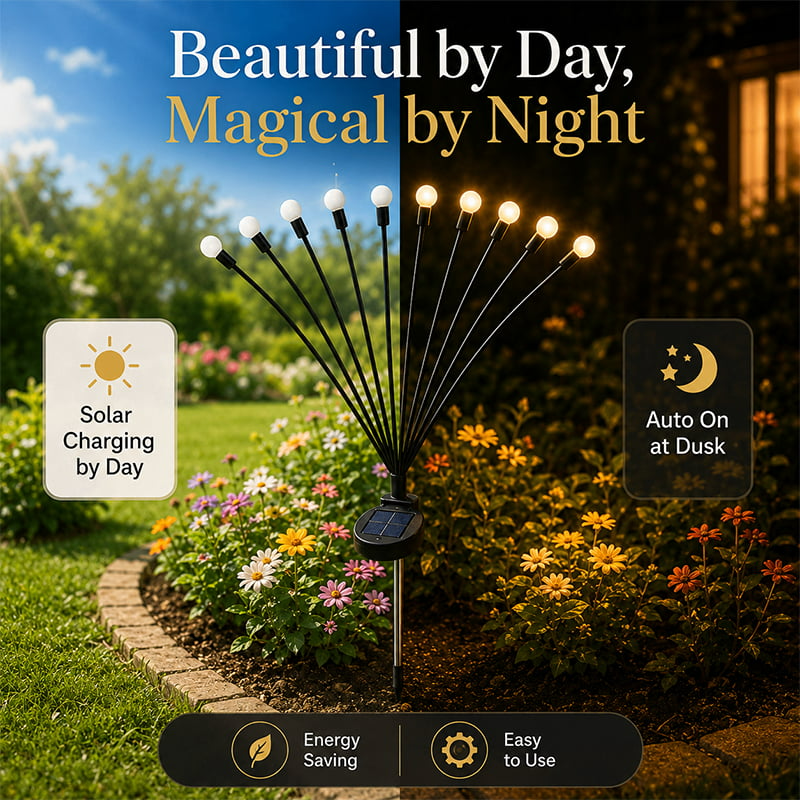 🔥LAST 24H ONLY ✨SolarBloom: Twinkling Firefly Solar Garden Stake Lights $9.99