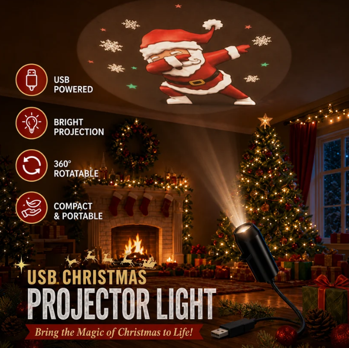 🔥LAST DAY 49% OFF✨Plug‑&‑Play HD 4‑Theme Holiday Projector