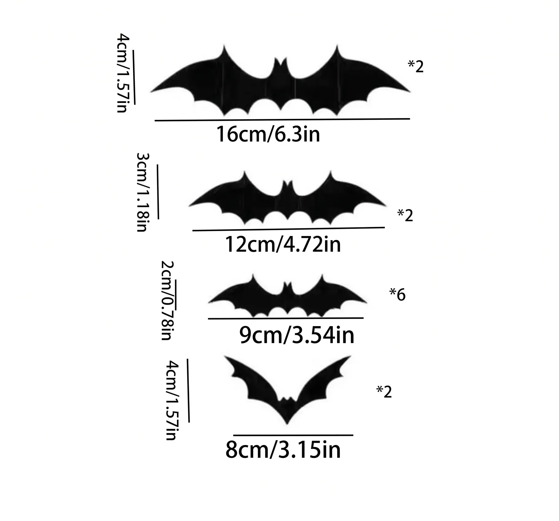 BougeRV 3D Bat Light Design LED Decorations 12pcs/24pcs Set Spooky Ornaments for Home Party Festival Halloween Easy Install Wall Stickers Smooth Application - Decorative(Non-remote)