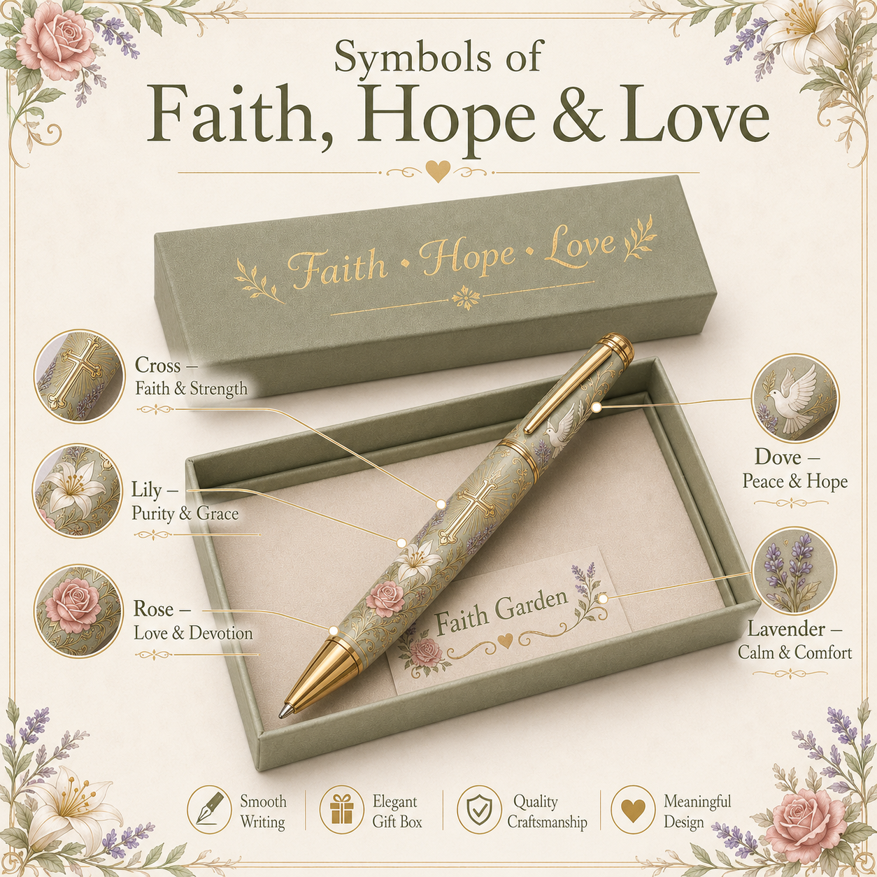 🌿 Faith Garden Christian Inspirational Pen