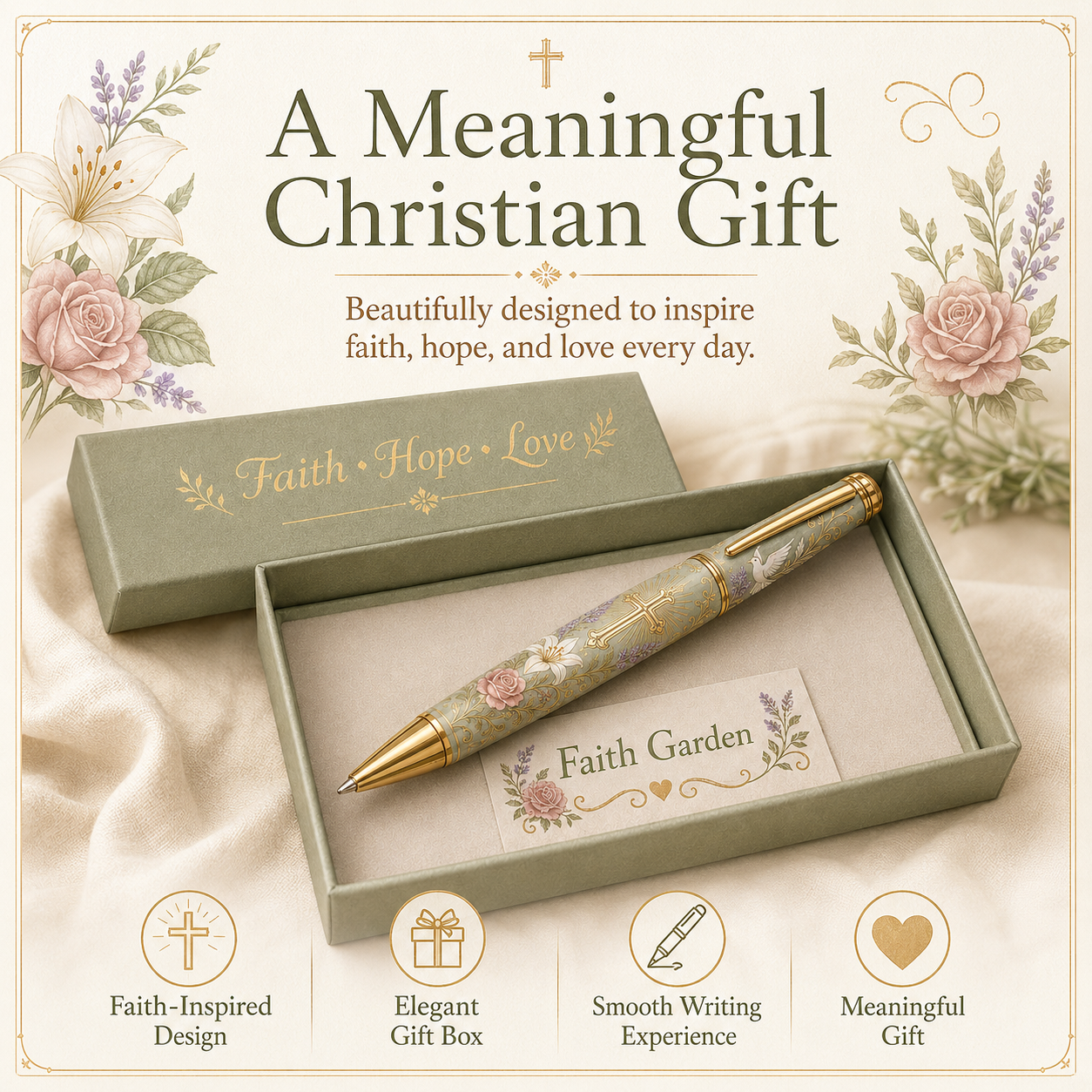 🌿 Faith Garden Christian Inspirational Pen