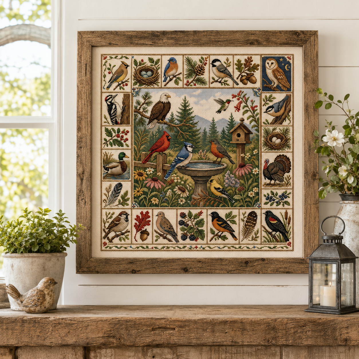 🐦 Birds of America Cross Stitch Kit