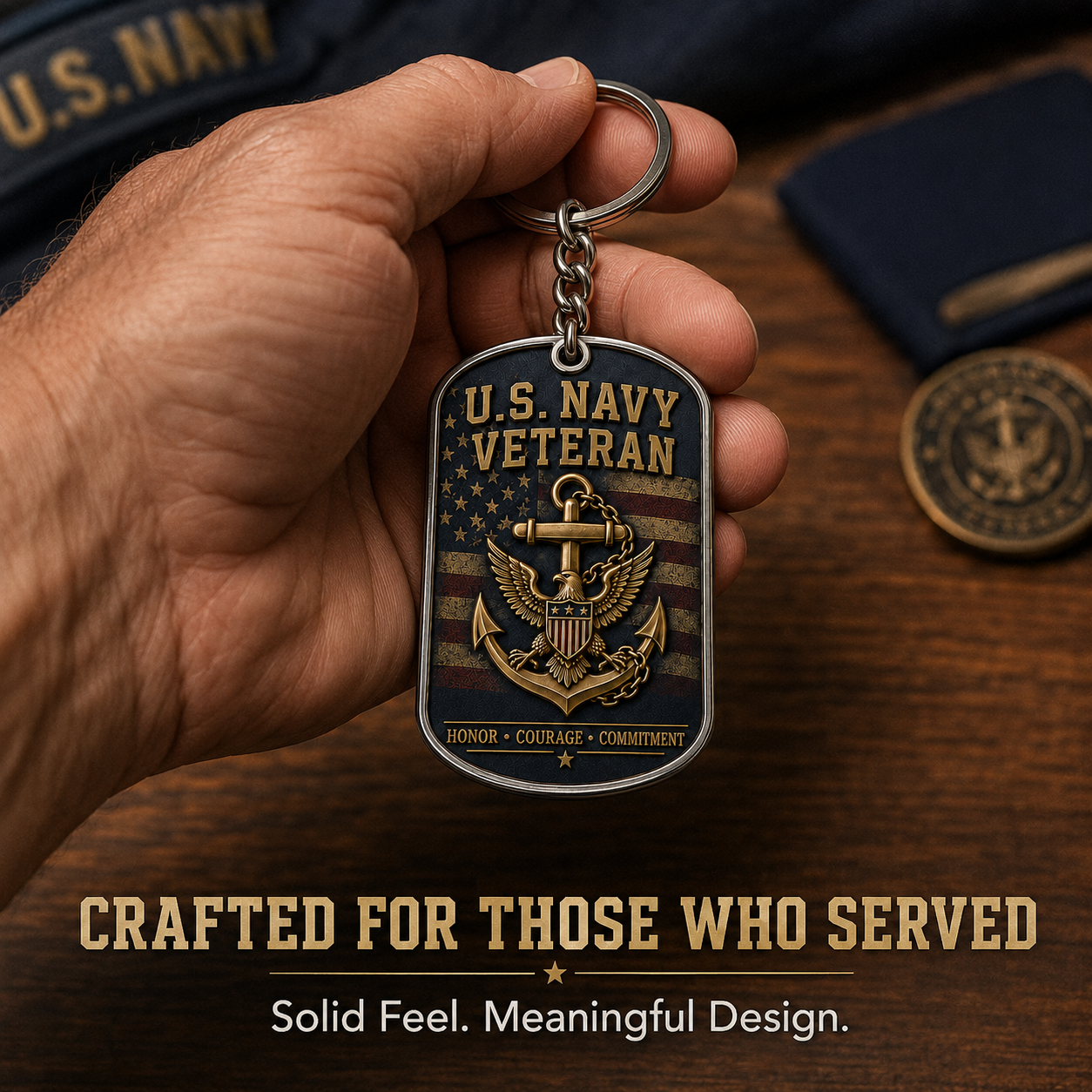 ⚓ U.S. Navy Veteran Keychain