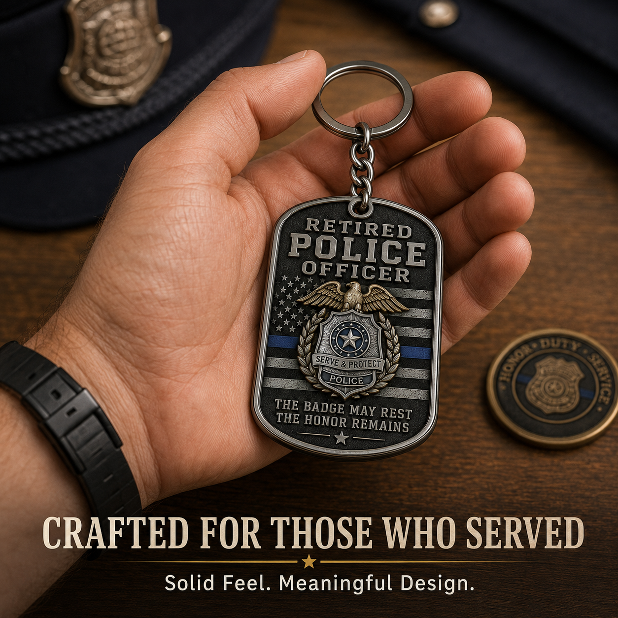 👮 Retired Police Officer Keychain