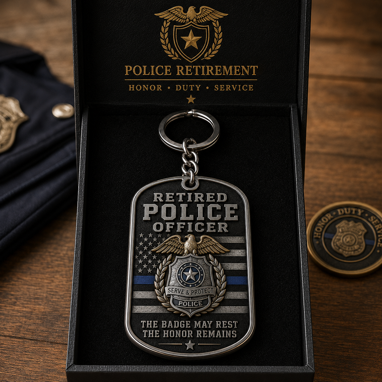 👮 Retired Police Officer Keychain