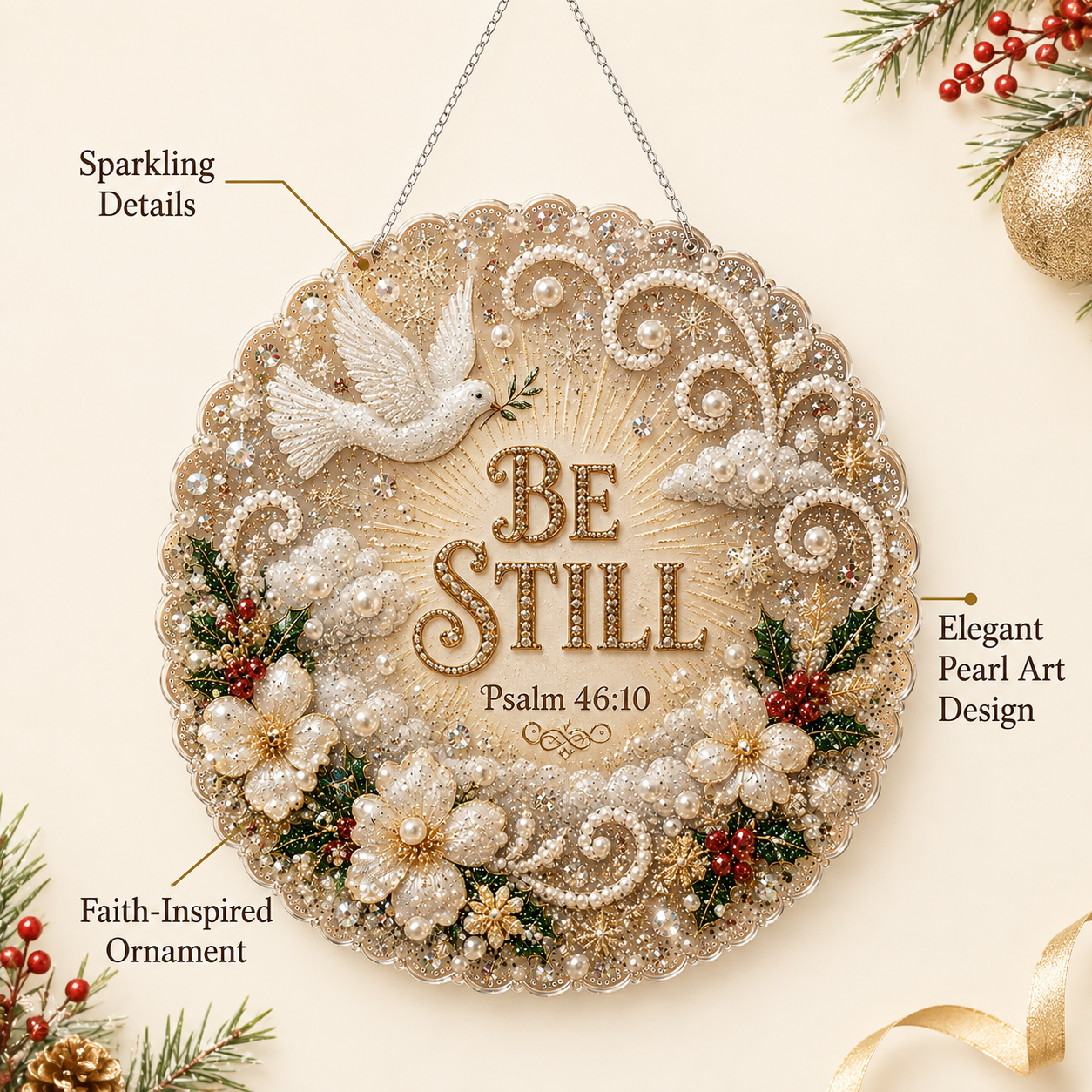✨ Christian Scripture Pearl Art Ornament Kit