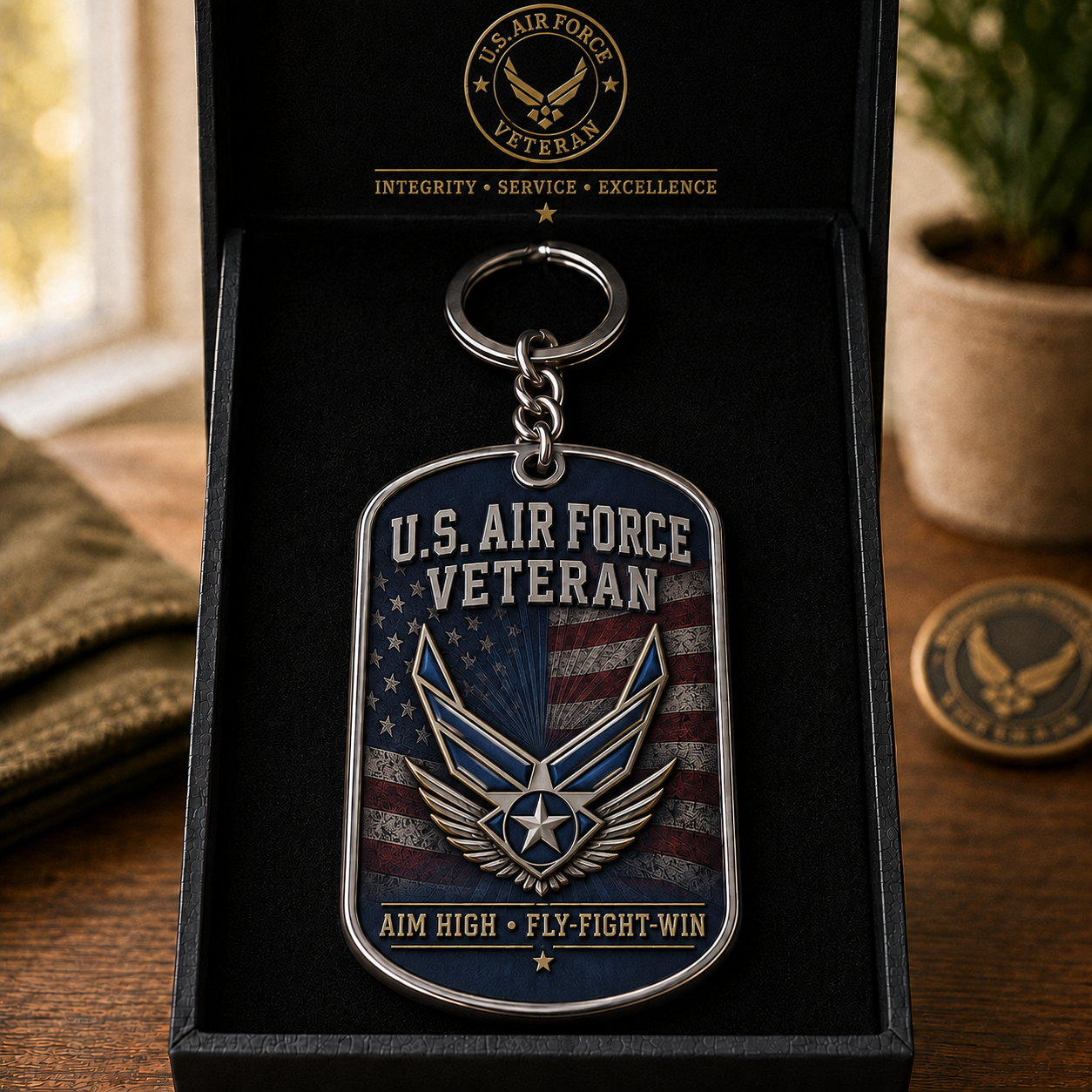 ✈️ U.S. Air Force Veteran Keychain