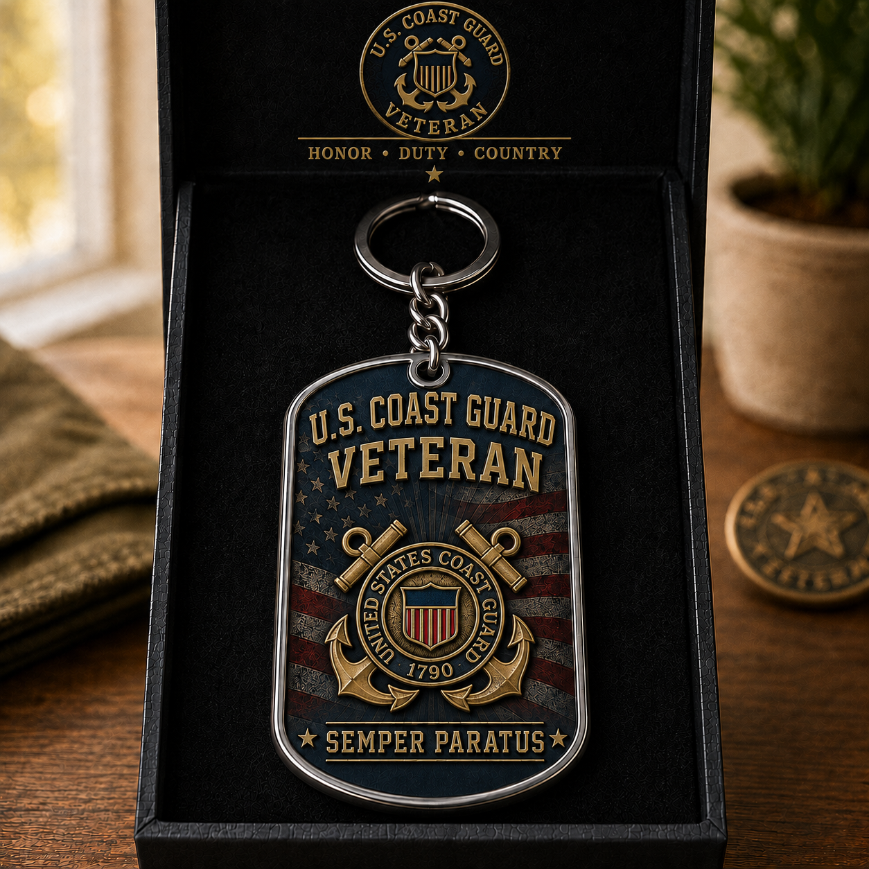 ⚓ U.S. Coast Guard Veteran Keychain