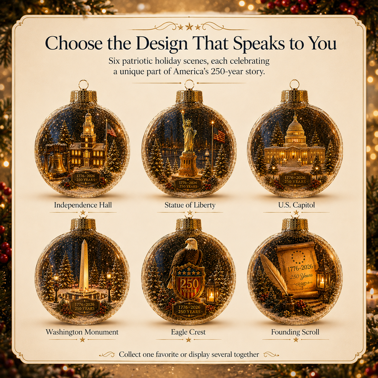 🎄 250th Anniversary of America x Christmas Ornament