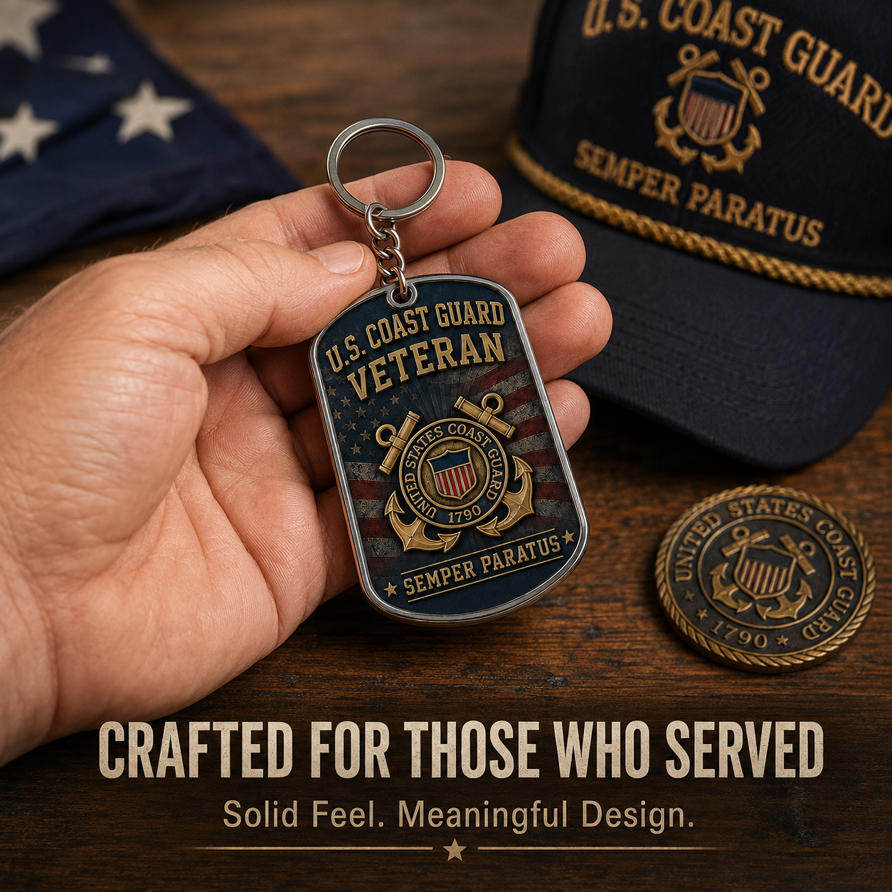 ⚓ U.S. Coast Guard Veteran Keychain