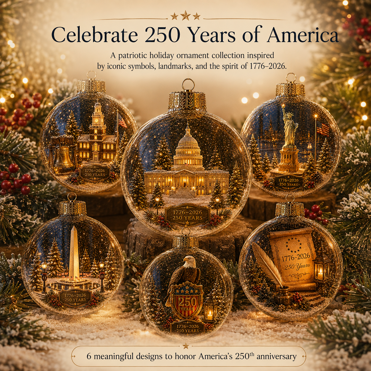 🎄 250th Anniversary of America x Christmas Ornament