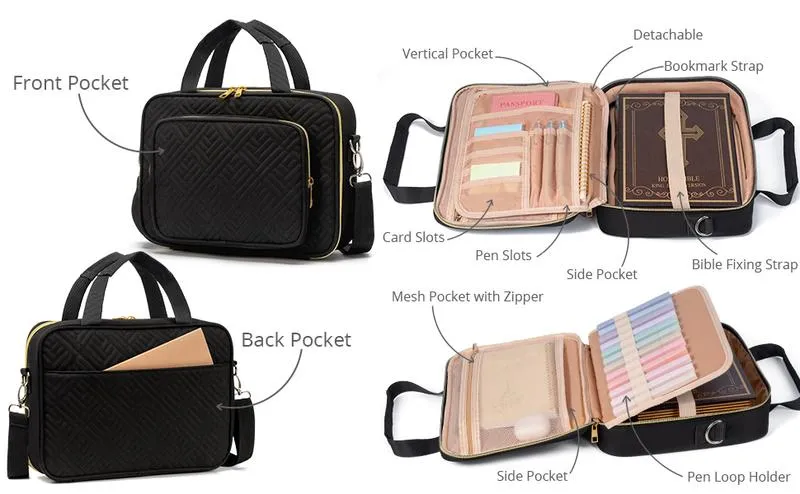 Floe Bible Cover for Women, Large Bible Bag w/ Shoulder Strap, Book Carrying Case with Bible Highlighters & Tabs, Bibles for Women, Bible Study, Bible Journaling & Bible Decorating, Christmas Christian Gifts Floe Bible Cover for Women, Large Bible Bag w/ Shoulder Strap, Book Carrying Case with Bible Highlighters & Tabs, Bibles for Women, Bible Study, Bible Journaling & Bible Decorating, Christmas Christian Gifts