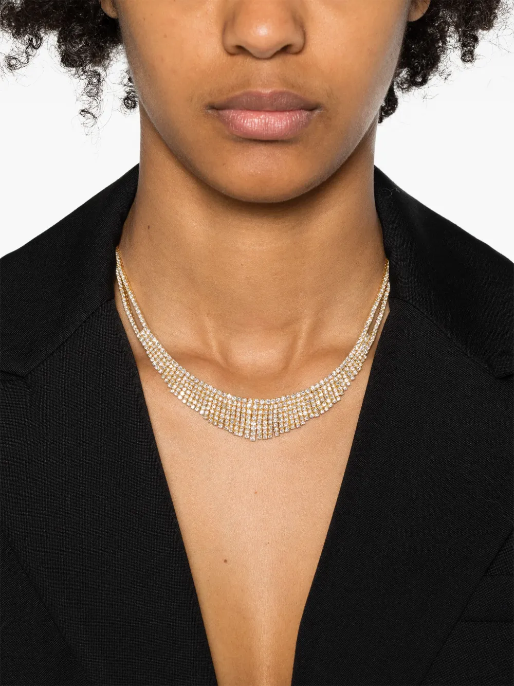 E-019 18kt yellow gold Selene diamond necklace