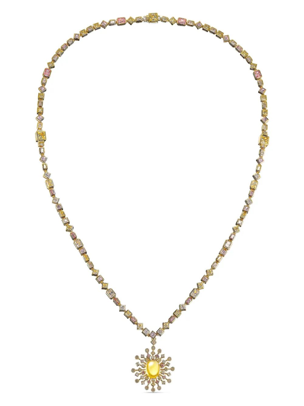 E-005 18kt yellow gold Spectra multi-stone necklace