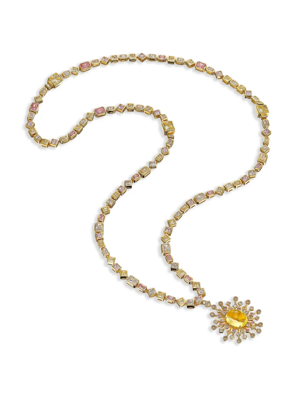 E-005 18kt yellow gold Spectra multi-stone necklace