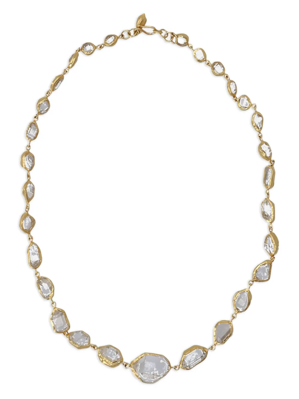 E-008 18K yellow gold Herkimer diamond necklace