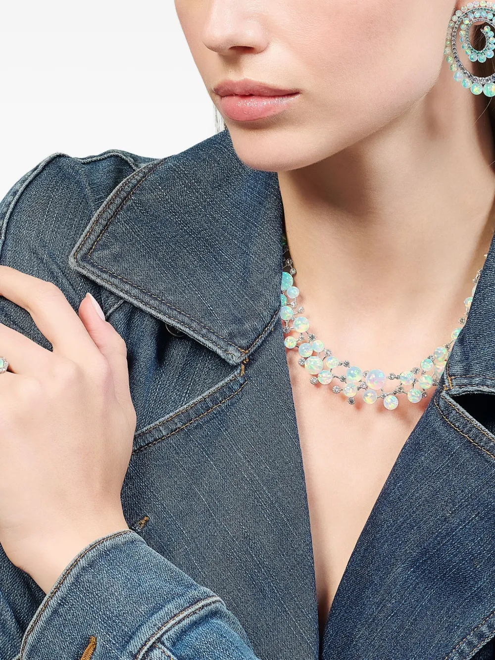 E-002 Constellation diamond and opal necklace