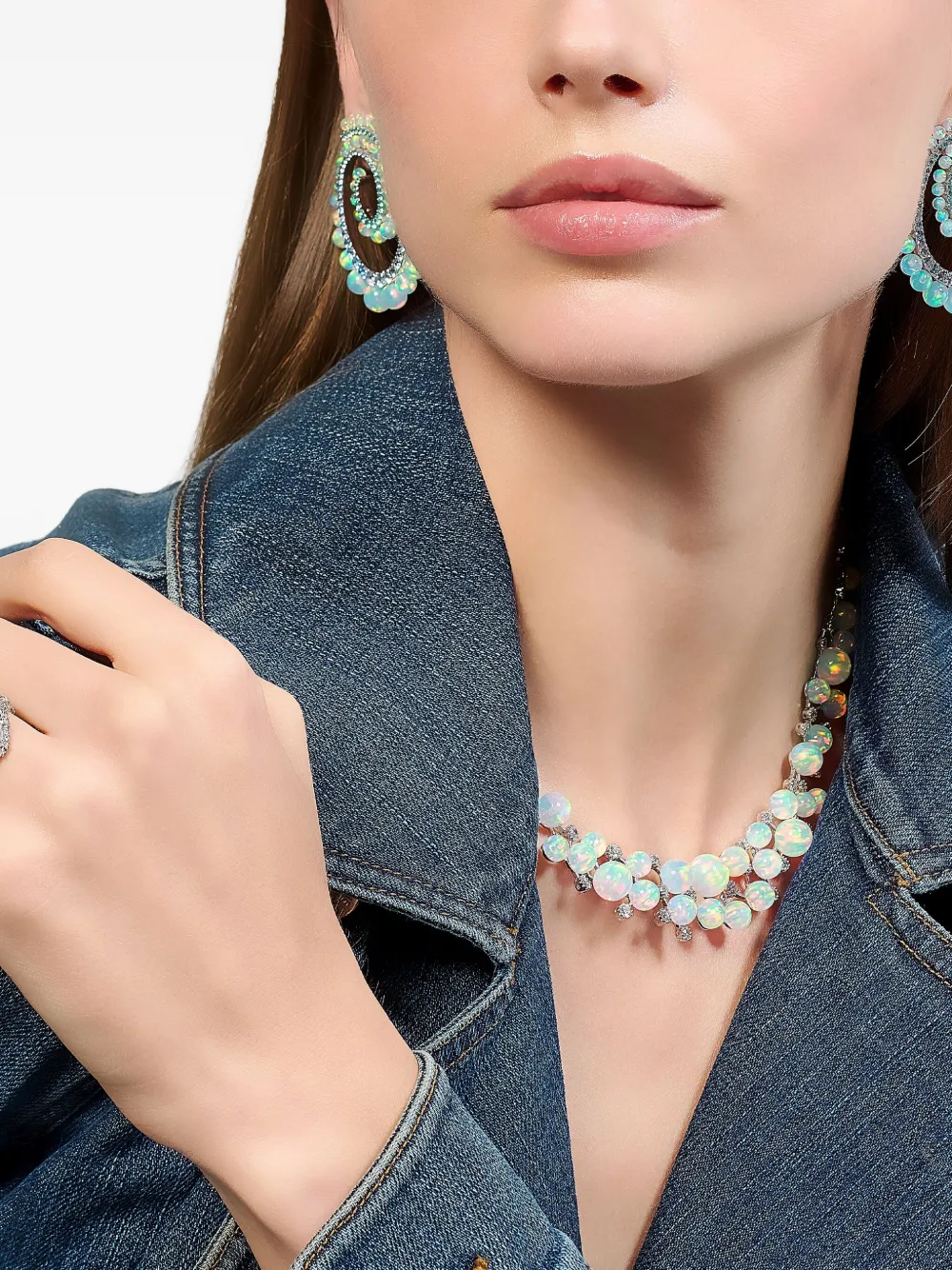 E-002 Constellation diamond and opal necklace