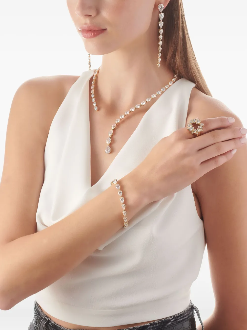 E-006 18K gold vermeil Nova Collar diamond necklace