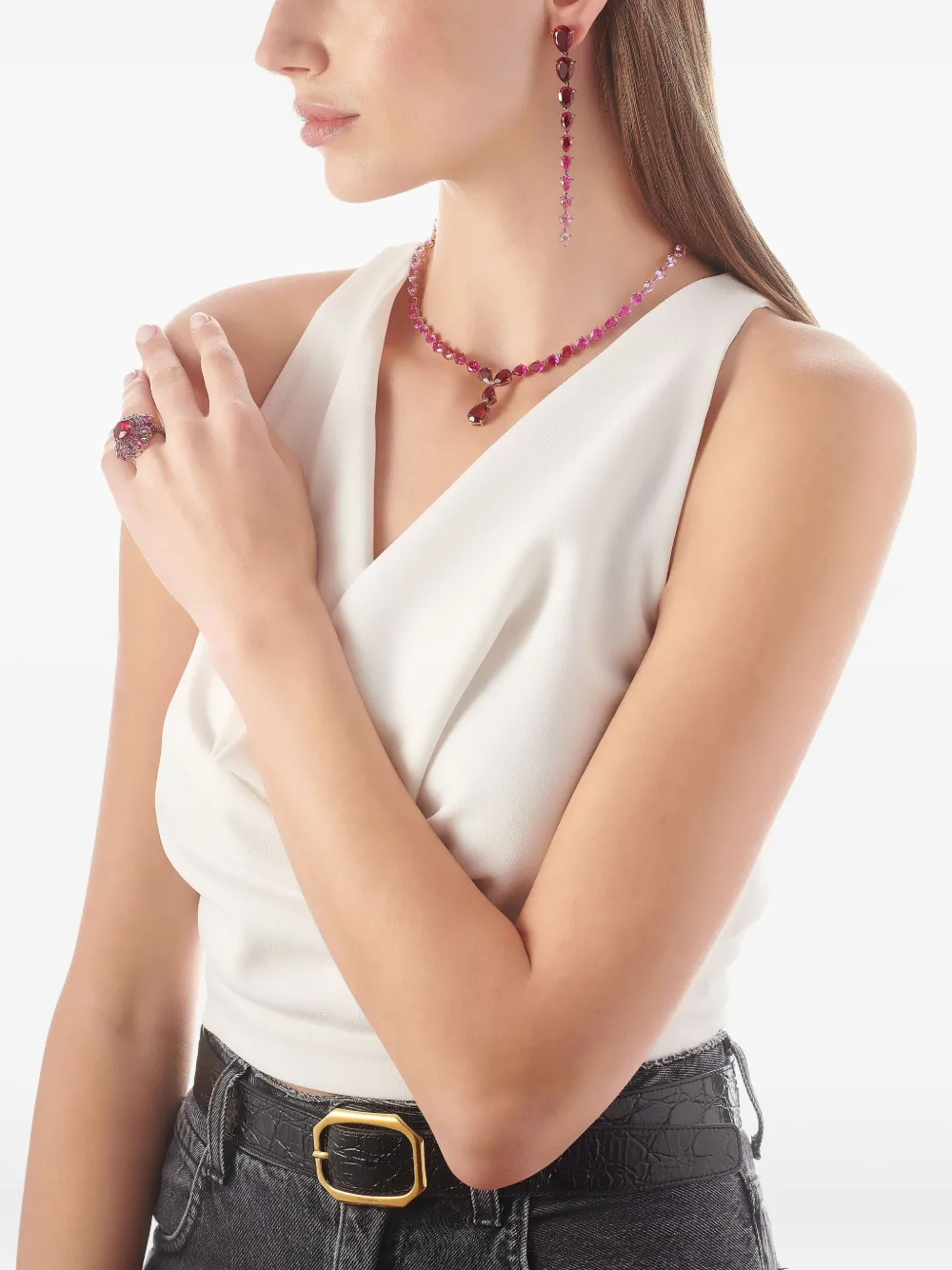 E-007 18K rose gold vermeil Fuchsia Nova necklace