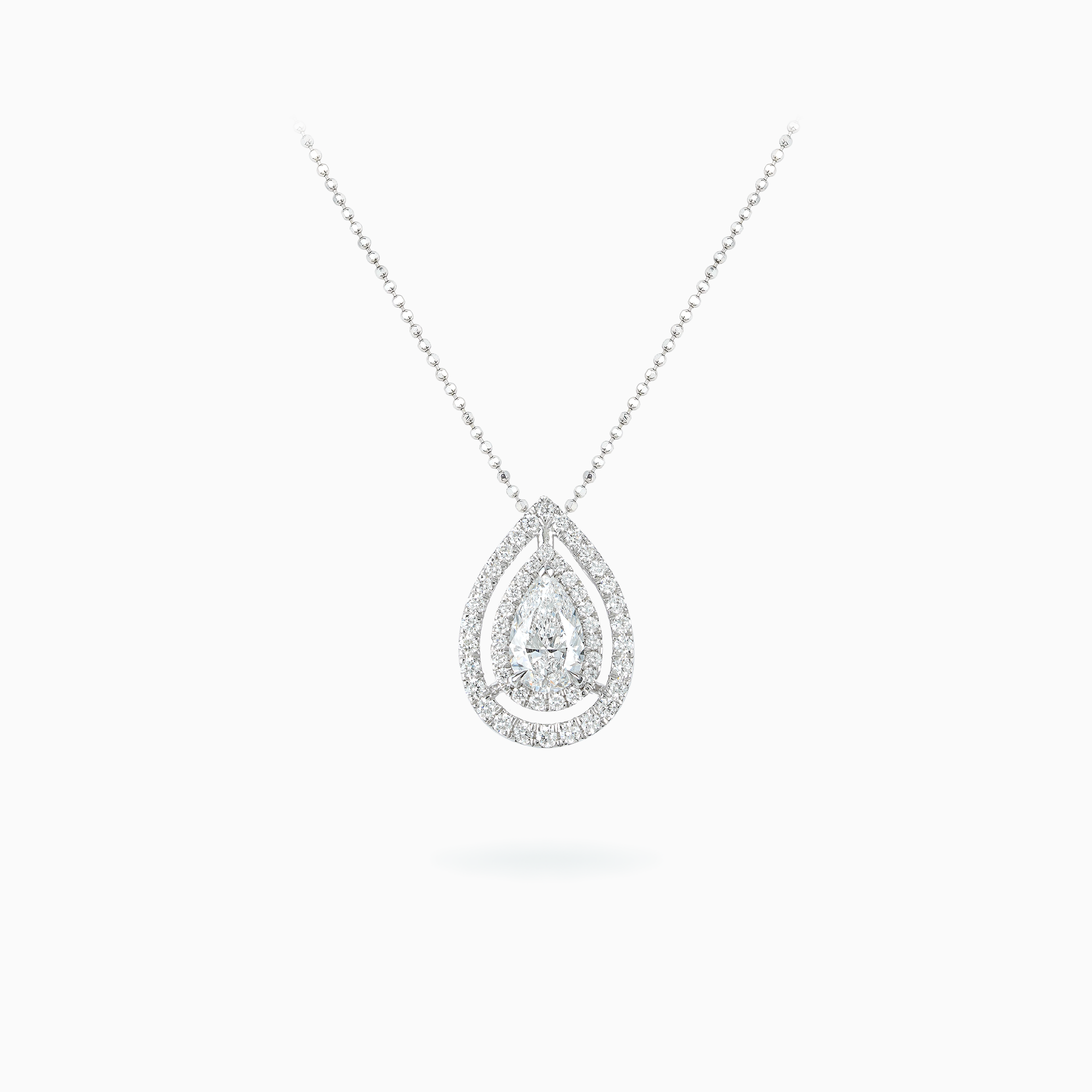 E-025 18K White Gold Diamond Necklace