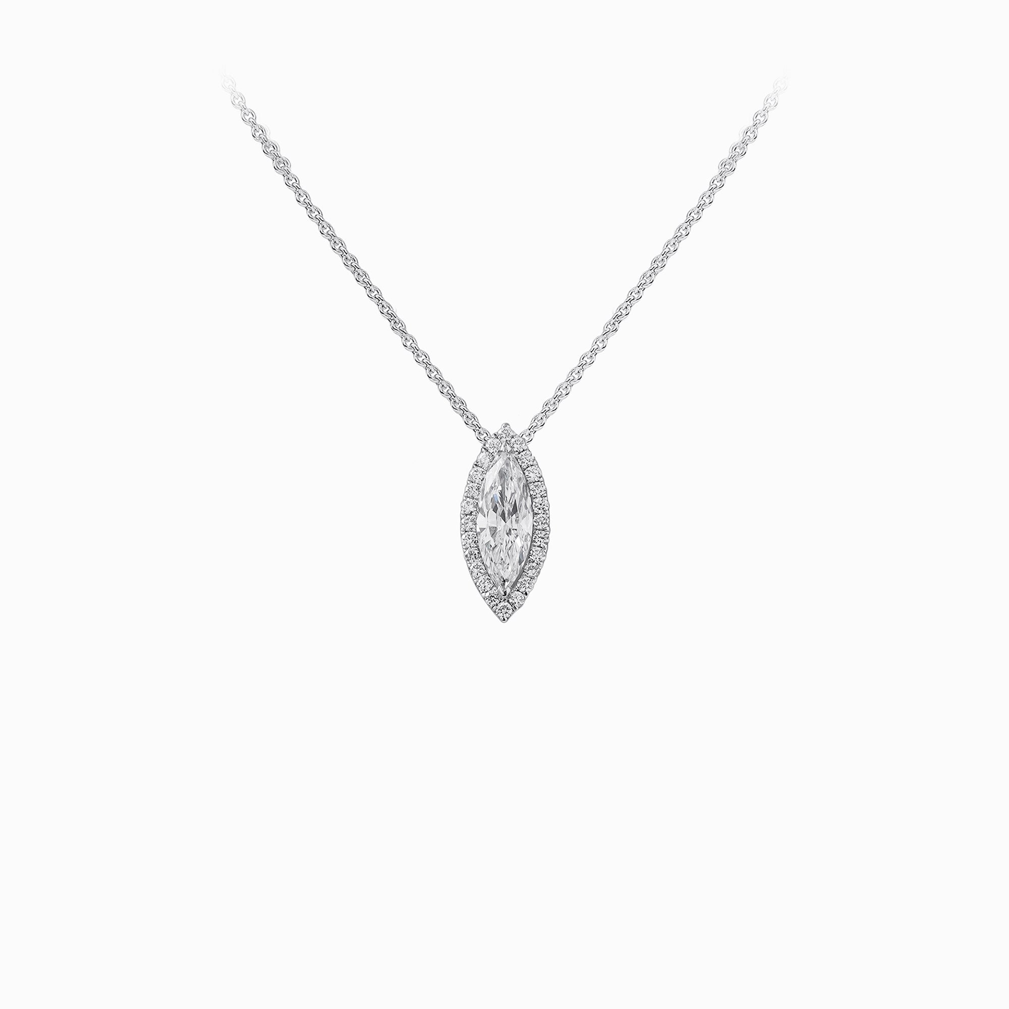 E-22 18K White Gold Diamond Necklace