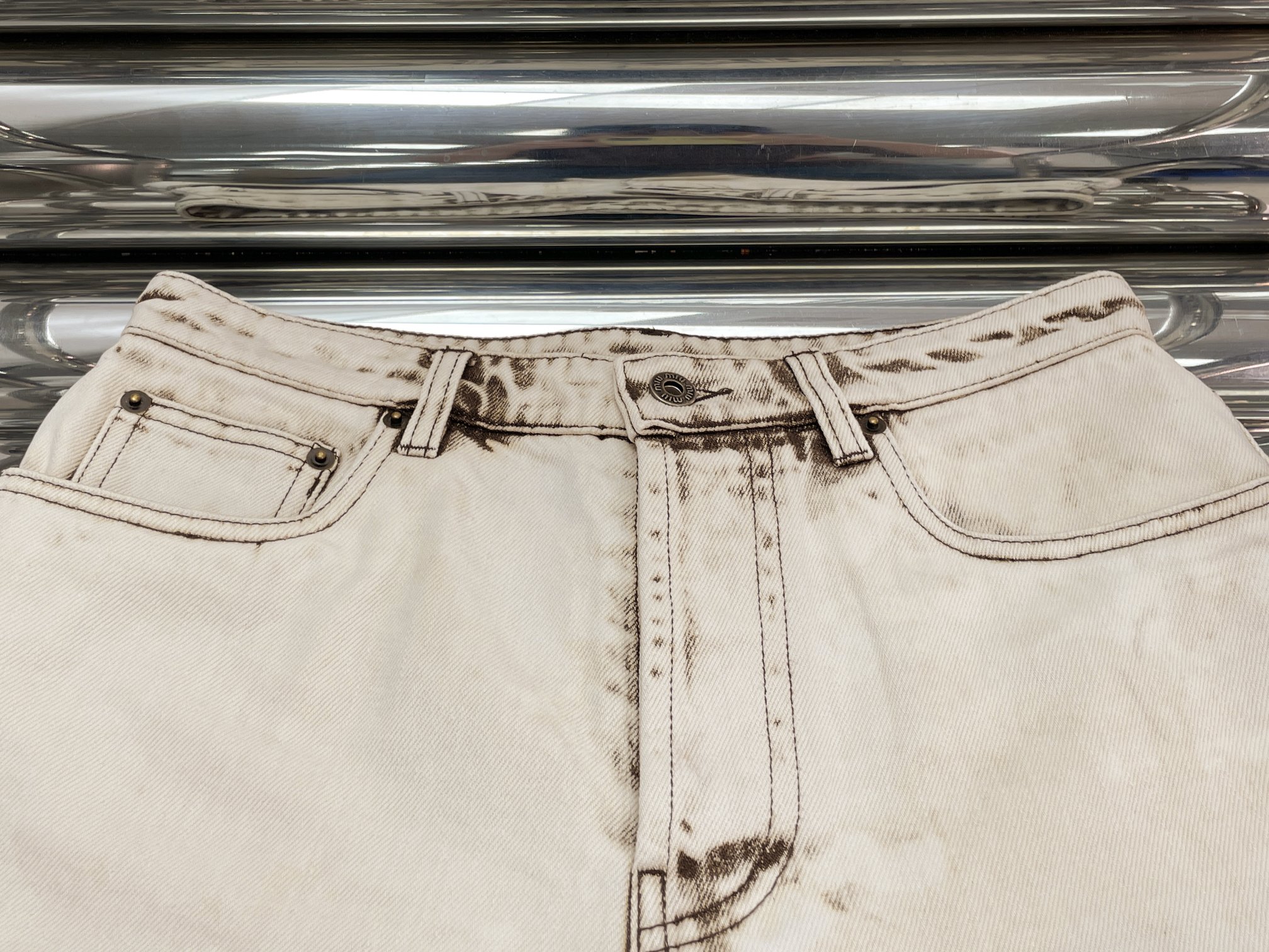 Mi Denim White Denim Shorts
