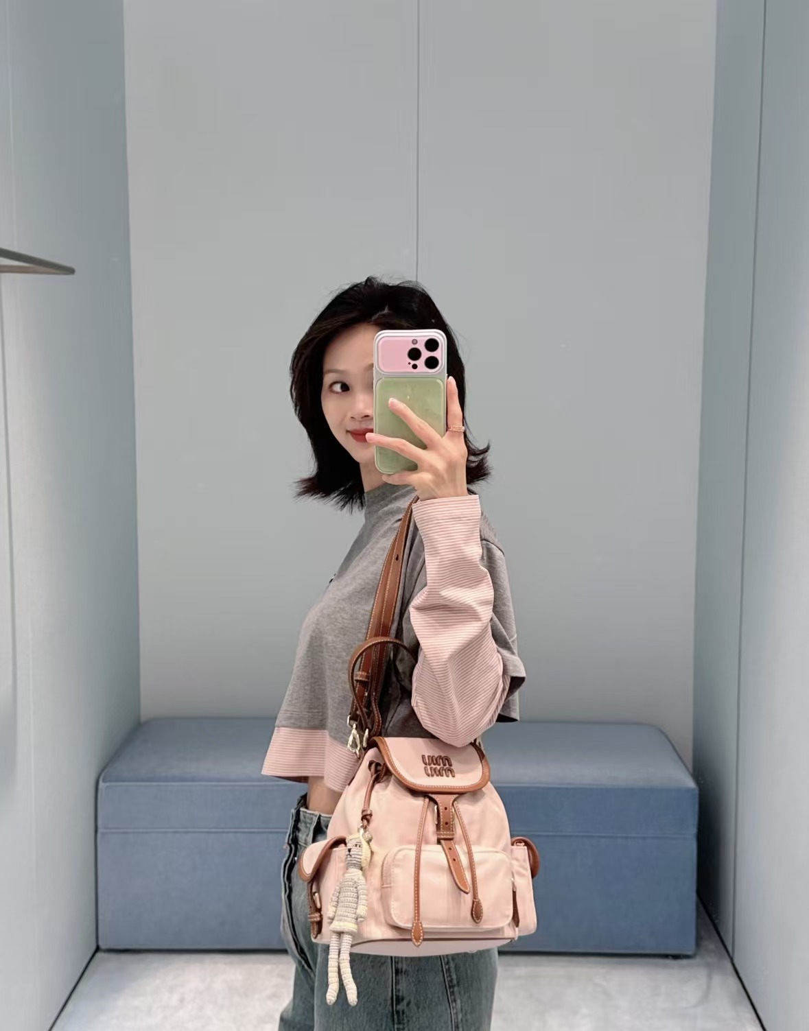  Mi** Fake Two-p190Piece Long Sleeve