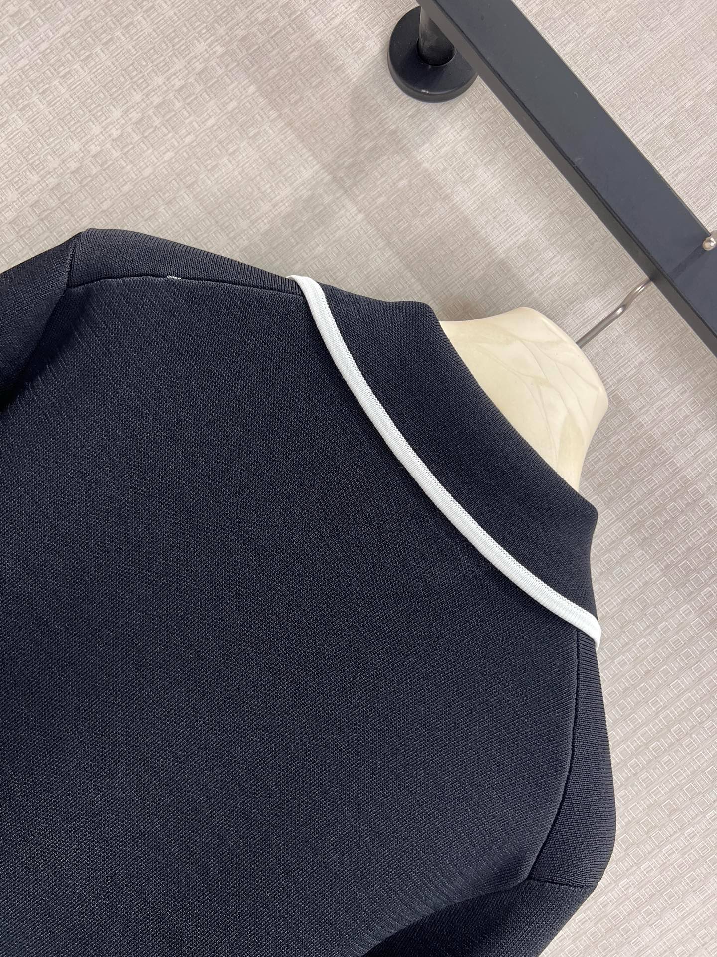 Di* BlackDase with white trim knit cardigan