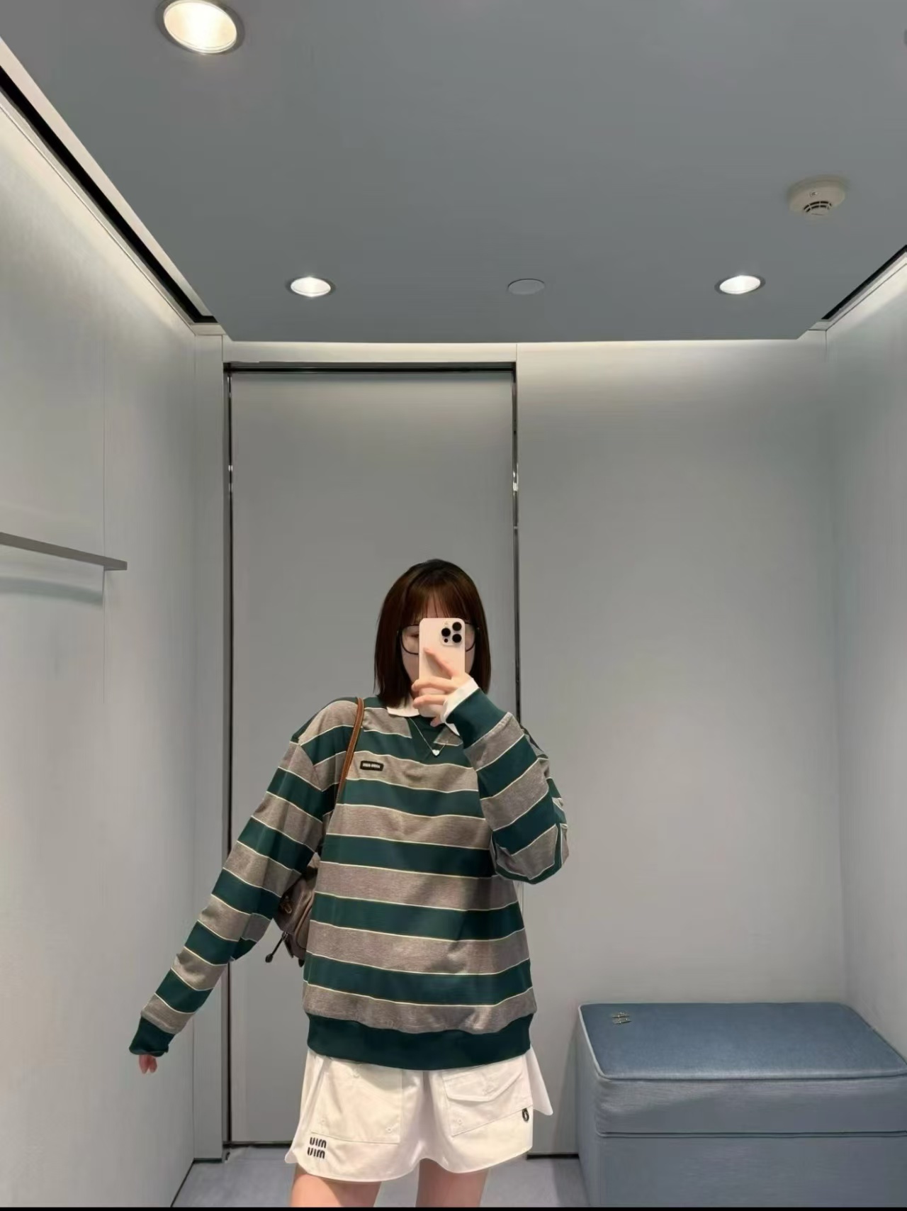 Mi*26 Latest Green-Grey Striped Long Sleeve T-shirt