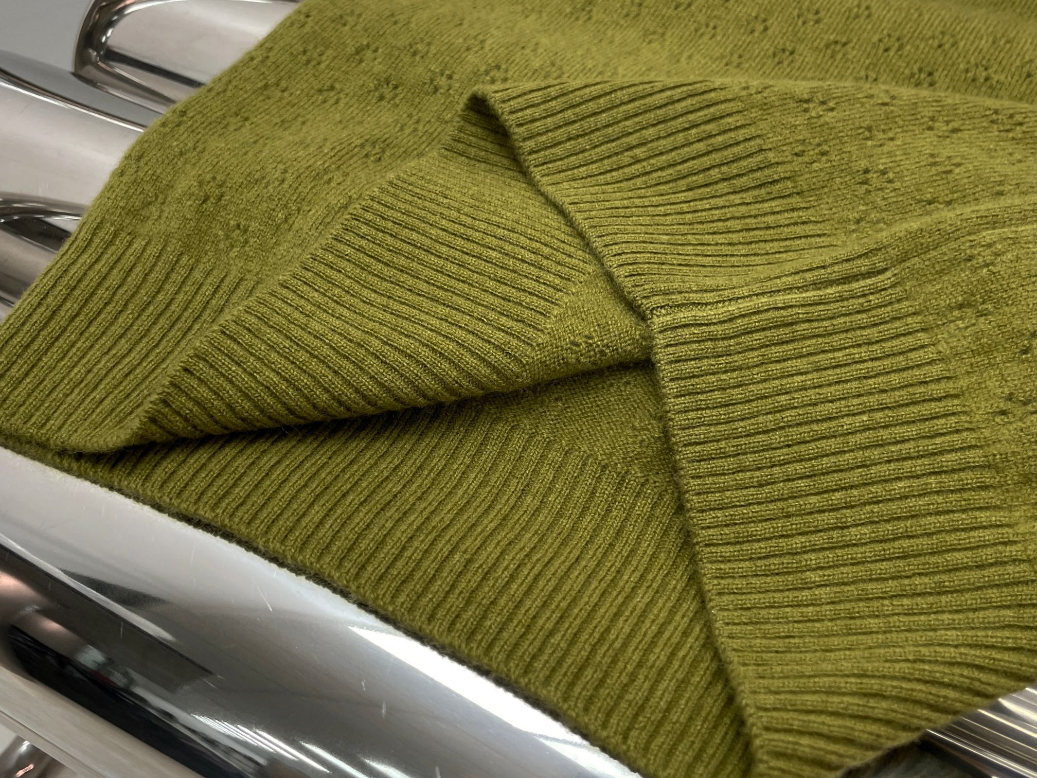  Mi Style Spliced Collar Knit Short Sleeve