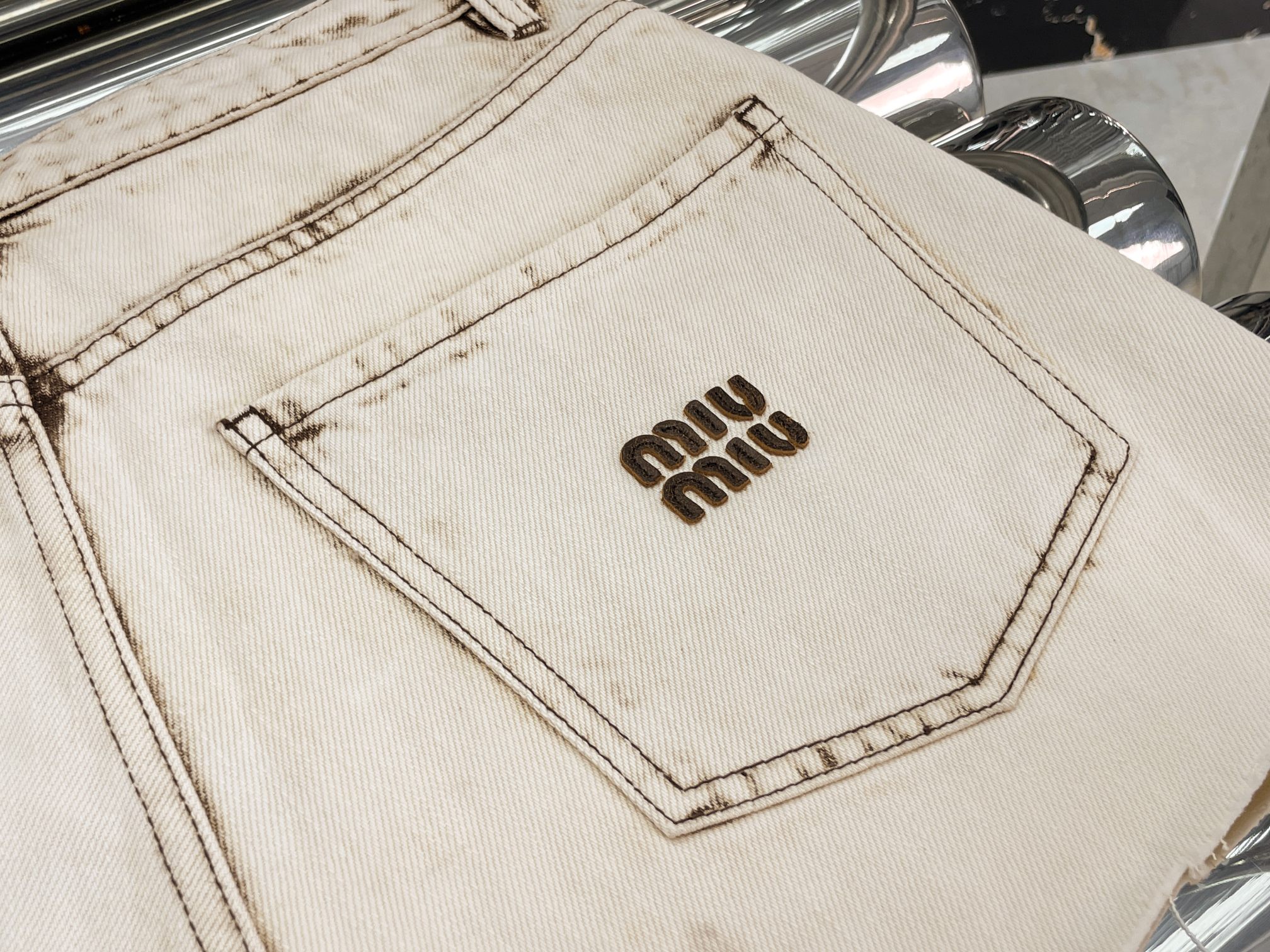 Mi Denim White Denim Shorts