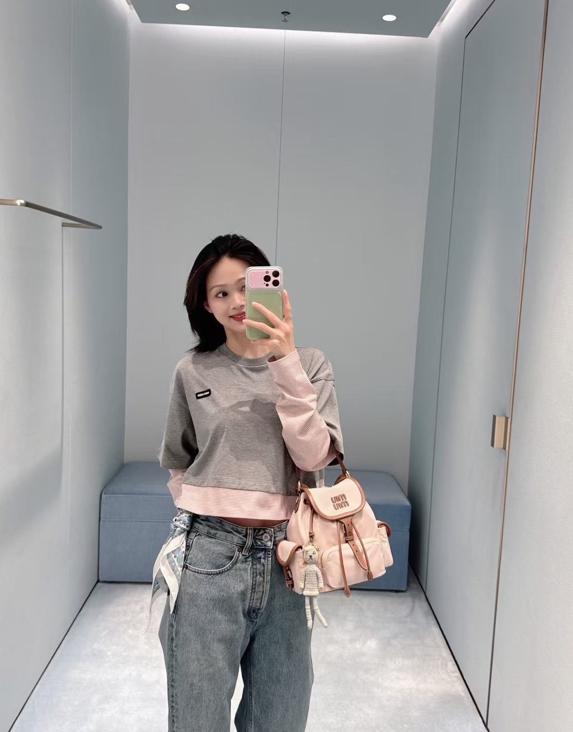  Mi** Fake Two-p190Piece Long Sleeve