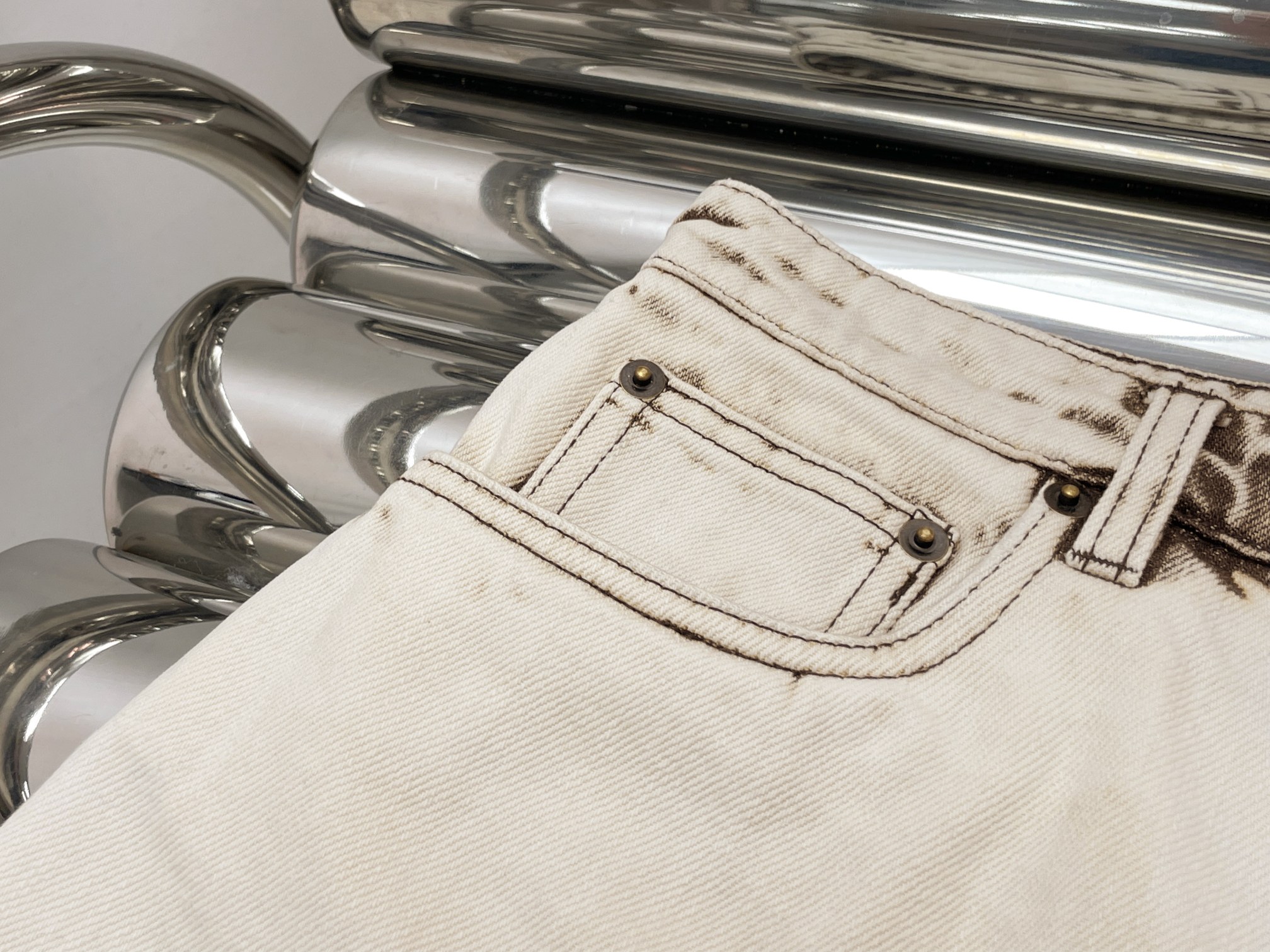 Mi Denim White Denim Shorts