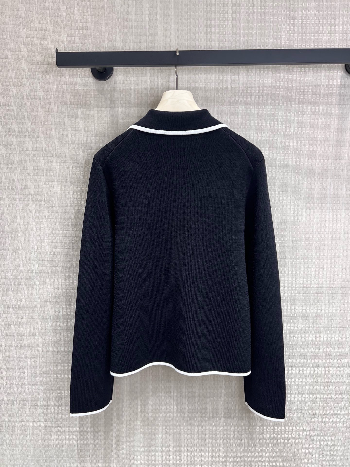 Di* BlackDase with white trim knit cardigan