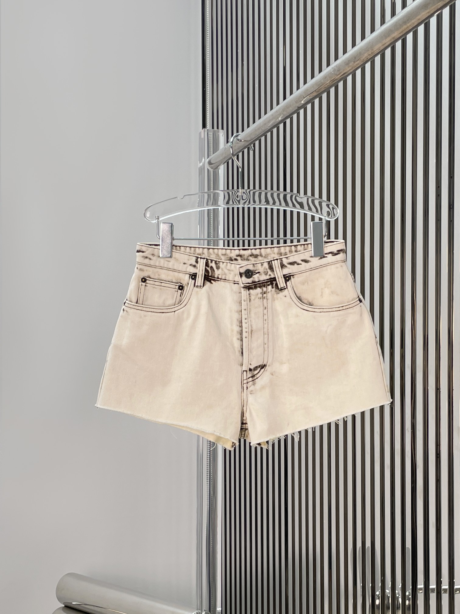 Mi Denim White Denim Shorts