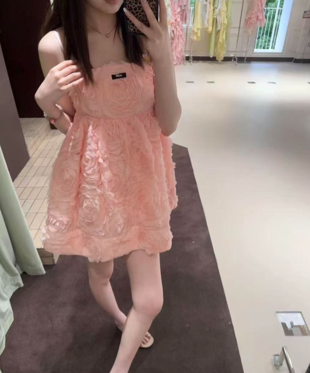 Mi Pink Rose Camisole Dress